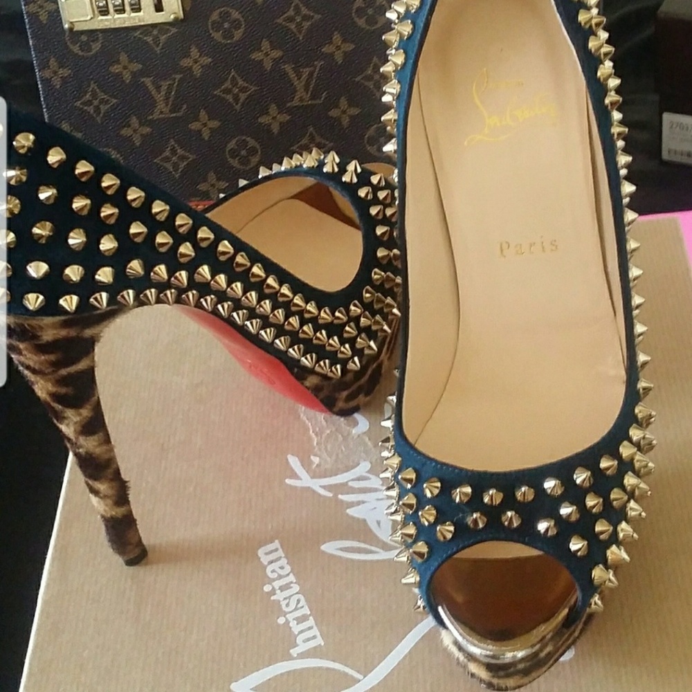 Christian Louboutin lady spikes w/ pony hair